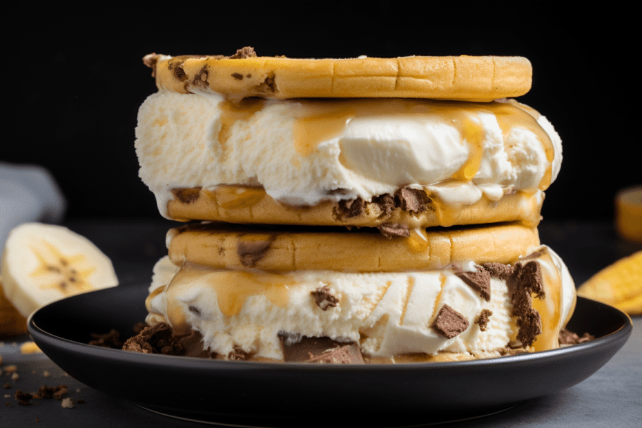 Delicious Banana Ice Cream Sandwitch