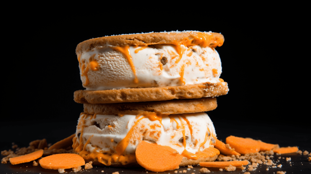 Carrot ice cream sandwitch